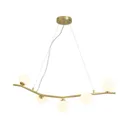 Fortuna Satin Brass effect 5 Lamp Pendant ceiling light, (Dia)800mm