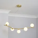 Fortuna Satin Brass effect 5 Lamp Pendant ceiling light, (Dia)800mm