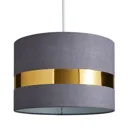 Inlight Koron Grey Metallic effect Velvet Lamp shade (D)300mm