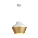 Dina Matt Ivory Brass effect Pendant ceiling light, (Dia)320mm