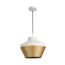 Dina Matt Ivory Brass effect Pendant ceiling light, (Dia)320mm