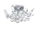 Tula Crystal spiral Chrome effect 3 Lamp Medium Ceiling light