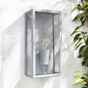 Zinc Thora Non-adjustable Matt Silver effect Mains-powered LED Outdoor Box Wall lantern (Dia)10cm