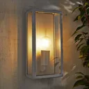 Zinc Thora Non-adjustable Matt Silver effect Mains-powered LED Outdoor Box Wall lantern (Dia)10cm