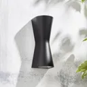 Zinc Vanir Non-adjustable Matt Black Mains-powered LED Outdoor Cone Wall light (Dia)8cm