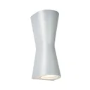 Zinc Vanir Non-adjustable Matt Silver effect Mains-powered LED Outdoor Cone Wall light (Dia)8cm
