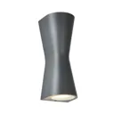 Zinc Vanir Non-adjustable Matt Anthracite Charcoal effect Mains-powered LED Outdoor Cone Wall light (Dia)8cm