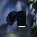 Zinc Odin Non-adjustable Matt Anthracite Mains-powered LED Outdoor Wall light (Dia)6cm