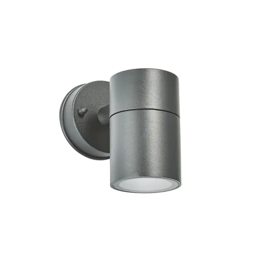 Zinc Odin Non-adjustable Matt Anthracite Mains-powered LED Outdoor Wall light (Dia)6cm