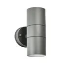 Zinc Odin Non-adjustable Matt Anthracite Mains-powered LED Outdoor Up down Wall light (Dia)6cm