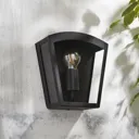 Zinc Viol Non-adjustable Matt Black Mains-powered LED Outdoor Curved Wall lantern (Dia)22cm