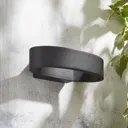 Zinc Banir Non-adjustable Matt Black Mains-powered LED Outdoor Oval Wall light 260lm (Dia)13cm