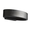 Zinc Banir Non-adjustable Matt Black Mains-powered LED Outdoor Oval Wall light 260lm (Dia)13cm