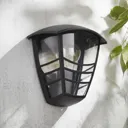 Zinc Perdy Non-adjustable Matt Black Mains-powered LED Outdoor Curved Wall lantern (Dia)17.9cm