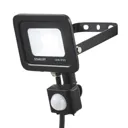Stanley Black Mains-powered Cool white Outdoor LED PIR Floodlight 800lm