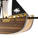 Glow Hikari Pirate ship Matt Brown Light pendant, (Dia)422mm