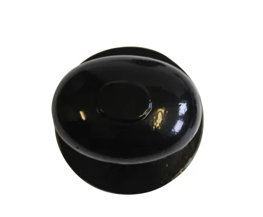 The House Nameplate Company Black Iron effect Iron Oval External Door knob (Dia)80mm