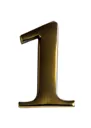 The House Nameplate Company Brass Self-adhesive House number 1, (H)60mm (W)40mm
