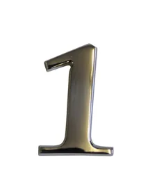 The House Nameplate Company Chrome-plated Metal Self-adhesive House number 1, (H)60mm (W)40mm