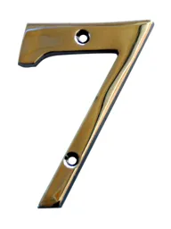 The House Nameplate Company Polished Chrome effect Metal House number 7, (H)100mm (W)63mm