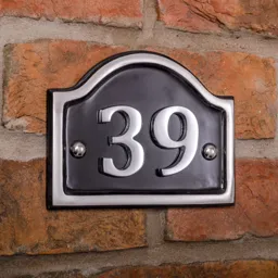 The House Nameplate Company Polished Aluminium House number 40, (H)115mm (W)115mm