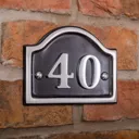The House Nameplate Company Polished Aluminium House number 34, (H)102mm (W)152mm