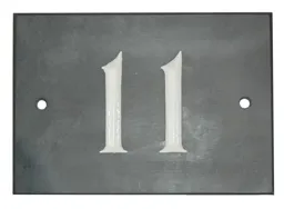 The House Nameplate Company Black & white Slate Rectangular House number 11, (H)102mm (W)140mm