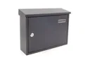 Satin Black Steel Lockable Post box, (H)430mm (W)380mm