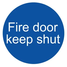 Fire door keep shut Fire information sign, (H)100mm (W)100mm