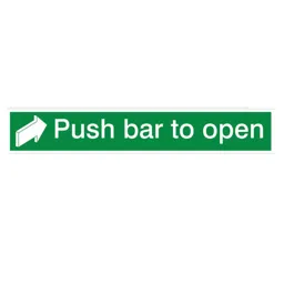 Push bar to open Fire information sign, (H)75mm (W)450mm