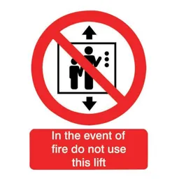 In the event of a fire Fire information sign, (H)200mm (W)150mm