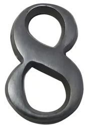 The House Nameplate Company Brushed Silver effect Aluminium Self-adhesive House number 8, (H)40mm (W)25mm