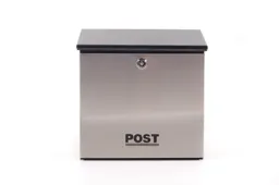 The House Nameplate Company Black Powder-coated Steel Lockable Post box, (H)260mm (W)280mm