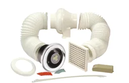 Manrose 100mm In-Line Kit with LED Lamp Shower Timer Controlled Extractor Fan - LEDSLKTC