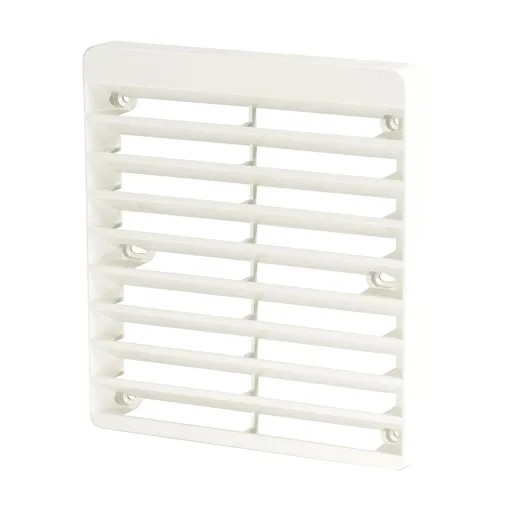 Manrose White Square Gas appliances Fixed louvre vent, (H)150mm (W)150mm