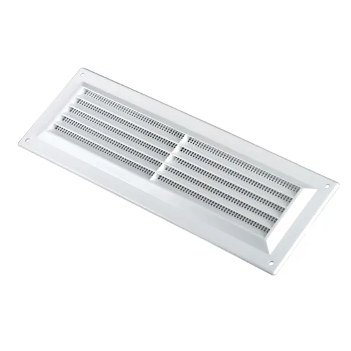 Manrose White Rectangular Applications requiring low extraction rates Fixed louvre vent & Fly screen, (H)152mm (W)229mm