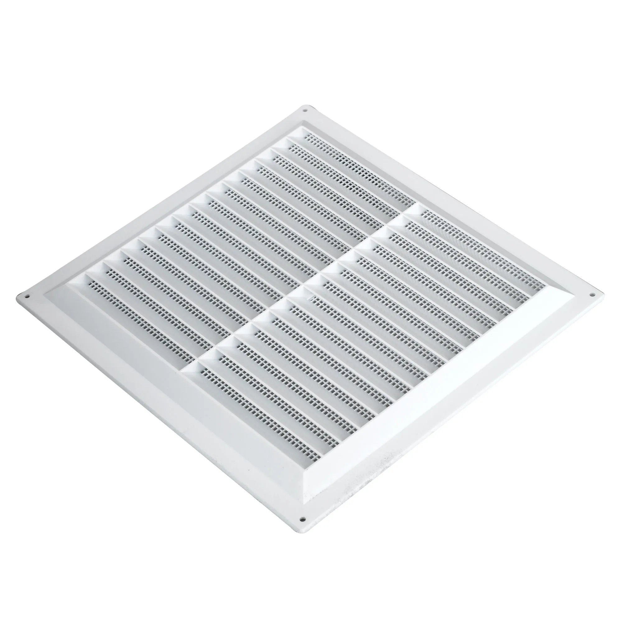 Manrose White Rectangular Applications requiring low extraction rates Fixed louvre vent & Fly screen, (H)152mm (W)229mm