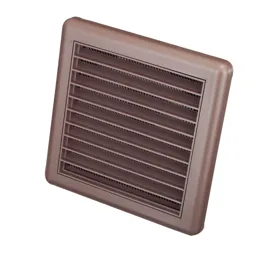 Manrose Brown Square Applications requiring low extraction rates Fixed louvre vent, (H)140mm (W)140mm
