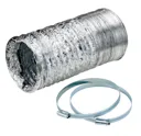 Manrose Aluminium Flexible Ducting hose, (L)2.5m (Dia)125mm
