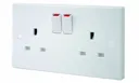 BG White Double 13A Switched Socket with White inserts