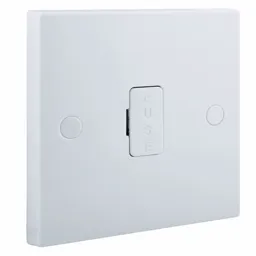 BG White 13A 1 way Raised square profile Screwed Unswitched Fused connection unit