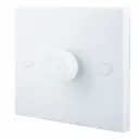 BG White Raised square profile Single 2 way 400W Dimmer switch