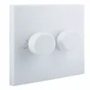 BG White Raised square profile Double 2 way 400W Dimmer switch