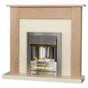 Adam Southwold Oak and Cream Suite with Helios Brushed Steel Electric Fire - 6851