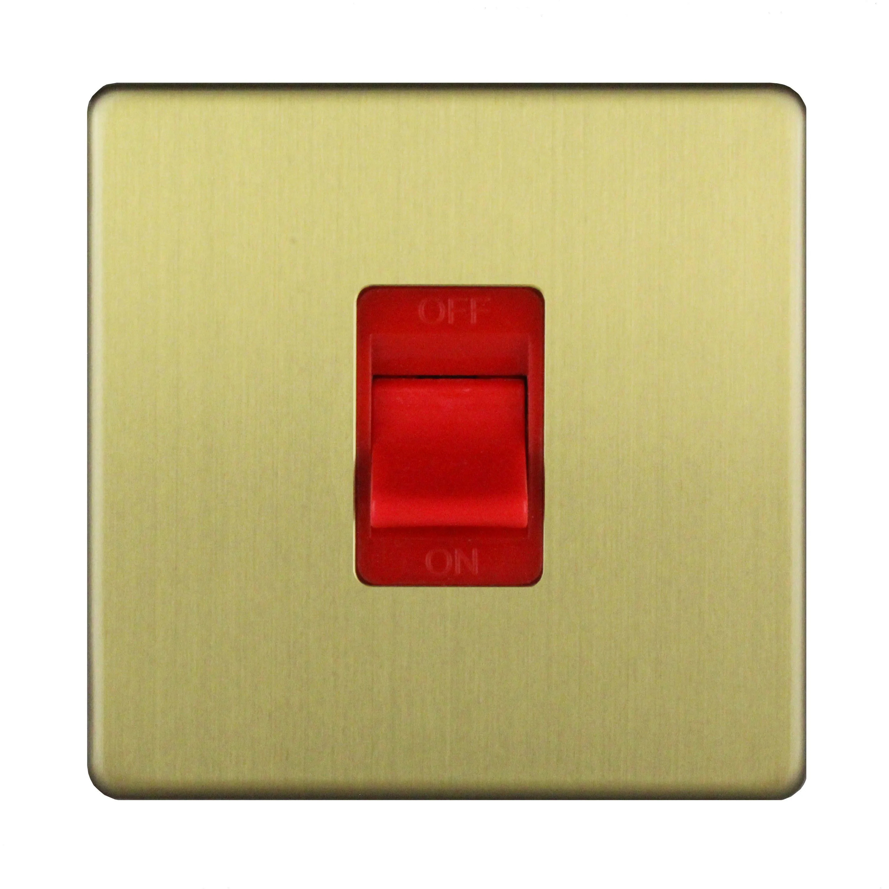 Varilight 45A 1 way Brass effect Single Switch