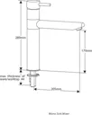 Reginox Hudson Single Lever Tall Kitchen Mixer Tap - Chrome - HUDSON