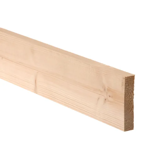 Smooth Planed Square edge Spruce Timber (L)2.4m (W)94mm (T)18mm, Pack of 8