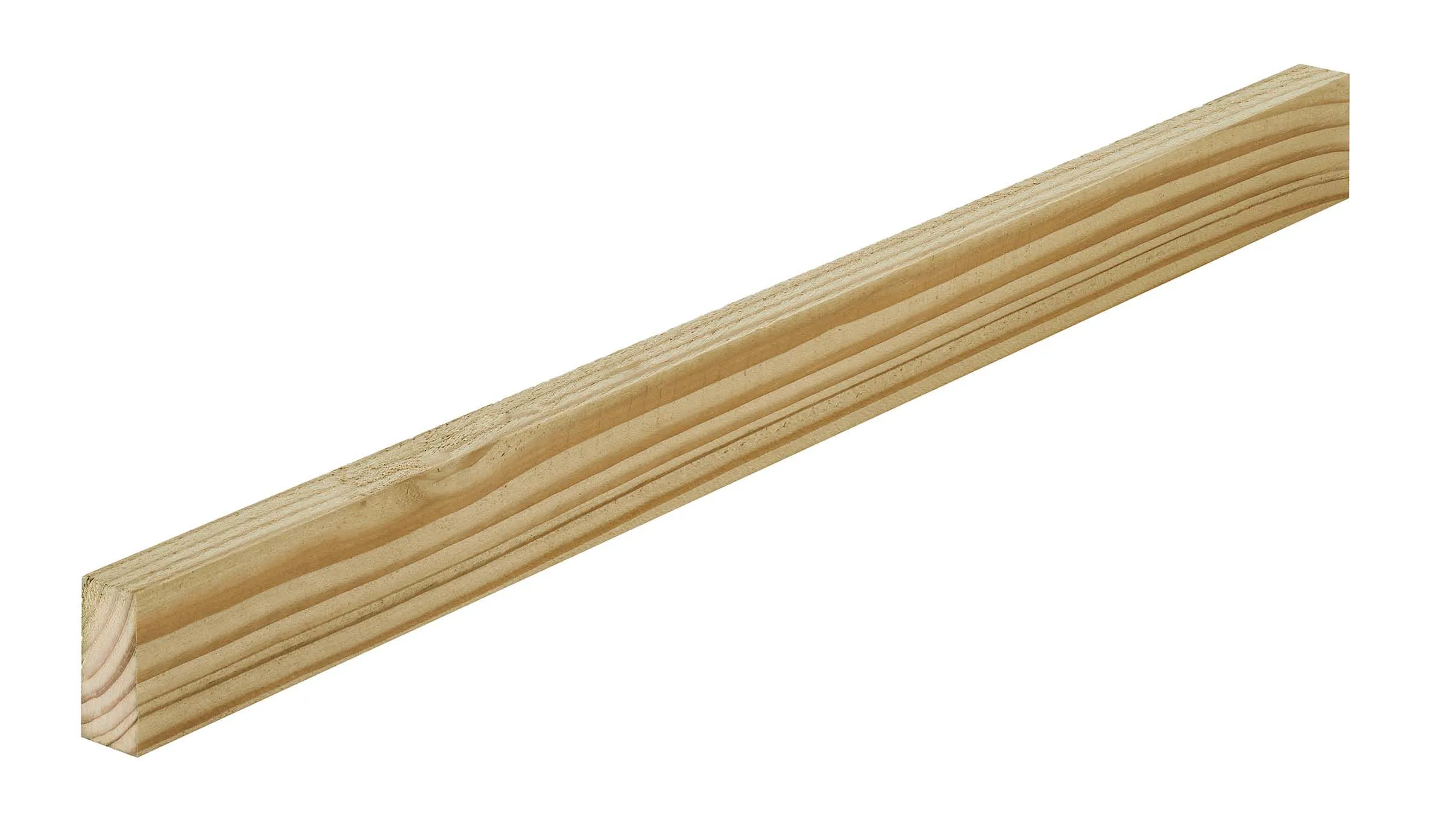 Treated Sawn Whitewood spruce Timber (L)2.4m (W)38mm (T)22mm, Pack of 8