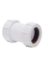 Polypipe Compression Waste Straight Connector 32mm White   PS32