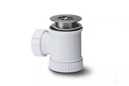 Polypipe 40mm Shower Trap with 70mm Chrome Grid & 19mm Seal  White